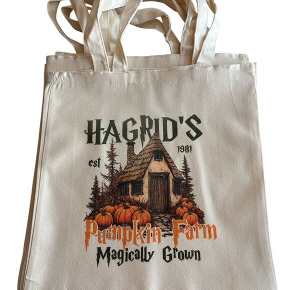 NWOT Hagrid's Pumpkin Farm canvas Tote Bag - Picture 1 of 1